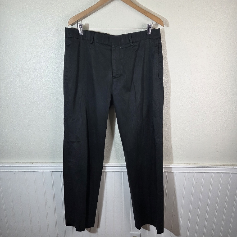 Theory Mens 34 Black Dress Pants Slim Flat Front Tailored